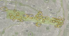 A map of the winning proposal for the Chouteau Greenway